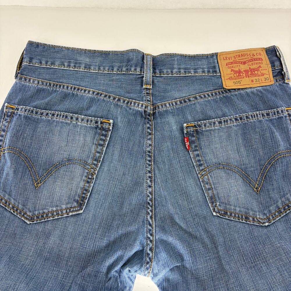 Levi's 505 Straight Fit Jeans 32x30 Medium Wash Denim Red Tab Men's